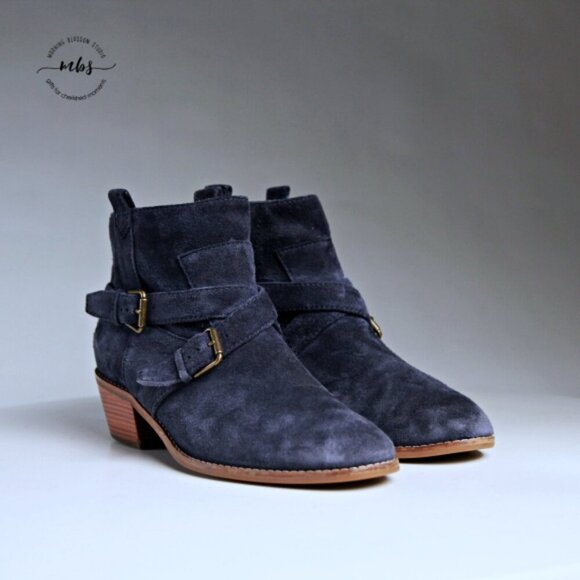 Cole Haan Jensynn Suede Ankle Bootie Navy Women 9 - Picture 2 of 14